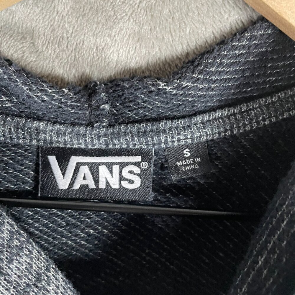 Vans Knit Hooded Sweatshirt Mens Small Gray 1/4 Button Long Sleeve - Picture 3 of 8